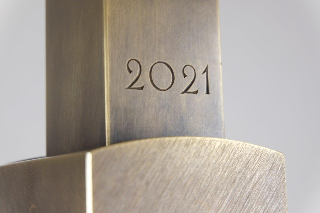 Metall-Ambo-Kirche-Messing-brüniert-Jahreszahl