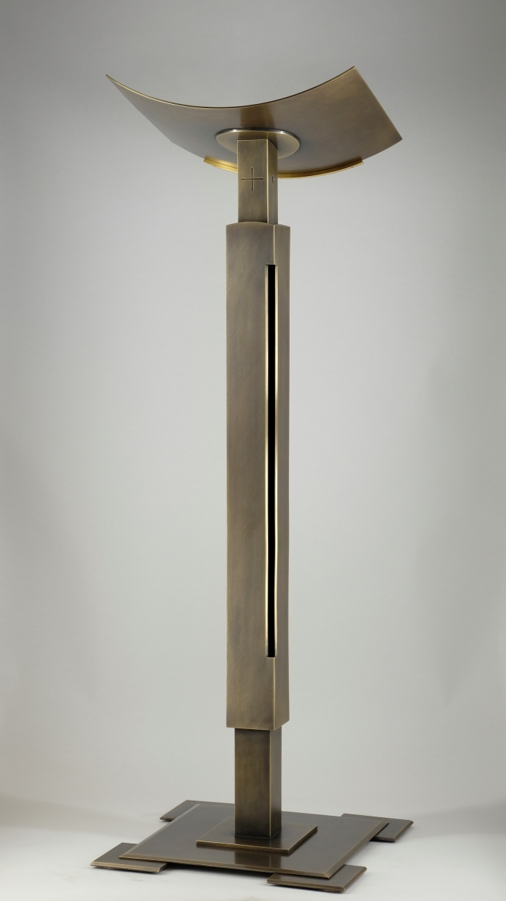 Metall-Ambo-Lesepult-Kirche-Messing-brüniert