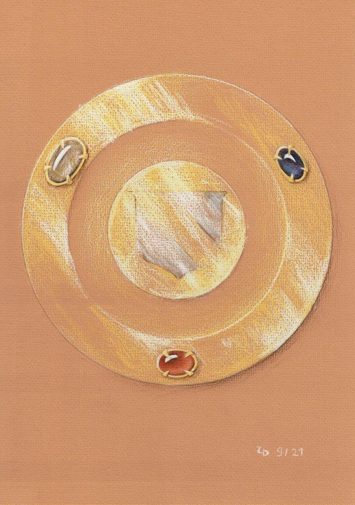 Ölgefäß-3-teilig mit Wappengravur