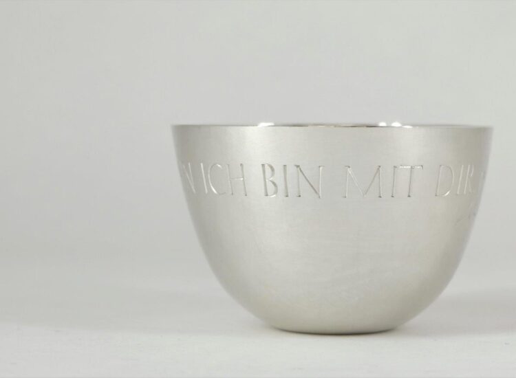 Taufbecher, Tombak, versilbert